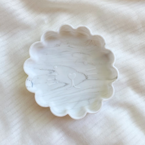Suction Flower Plate - Marble