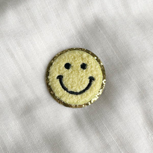 Smiley Face Patches With Gold Trim