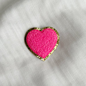 Love Heart Patches With Gold Trim