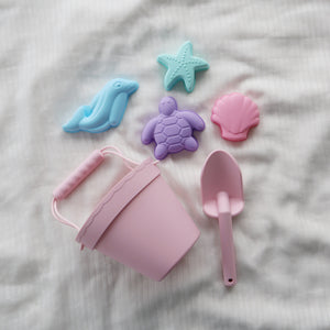 Baby Pink Silicone Beach Bucket Set