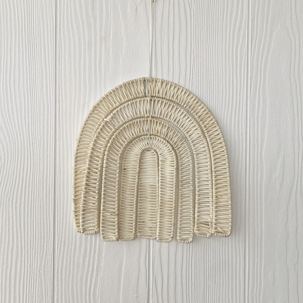 Handcrafted Rattan Rainbow Hanging Wall Decoration