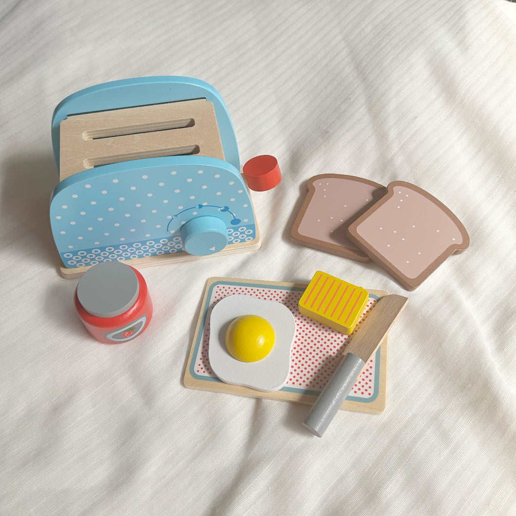 Wooden Play Toaster Blue
