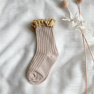 Vintage Gingham Frill Socks