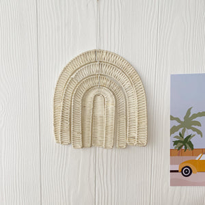 Handcrafted Rattan Rainbow Hanging Wall Decoration