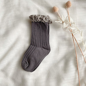Vintage Gingham Frill Socks
